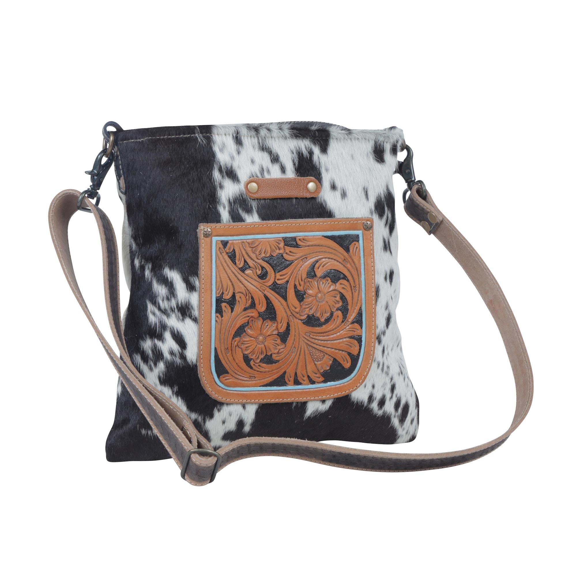 Flowering  Hand-Tooled Bag - MyraUSA