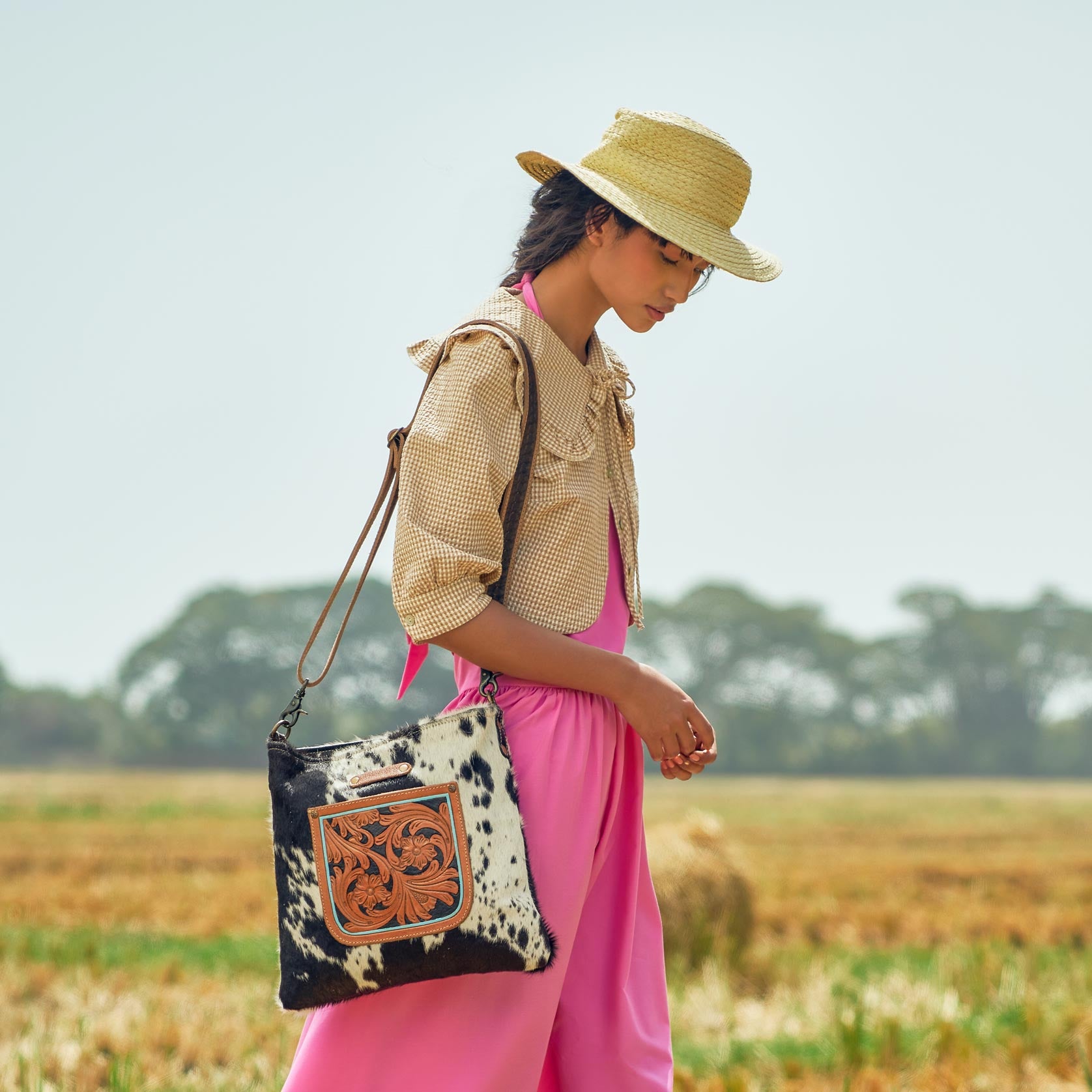 Flowering Hand-Tooled Bag - MyraUSA
