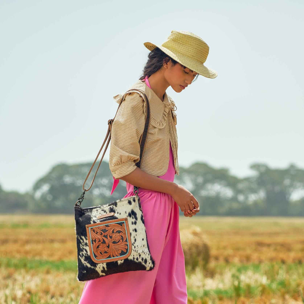 Flowering Hand-Tooled Bag