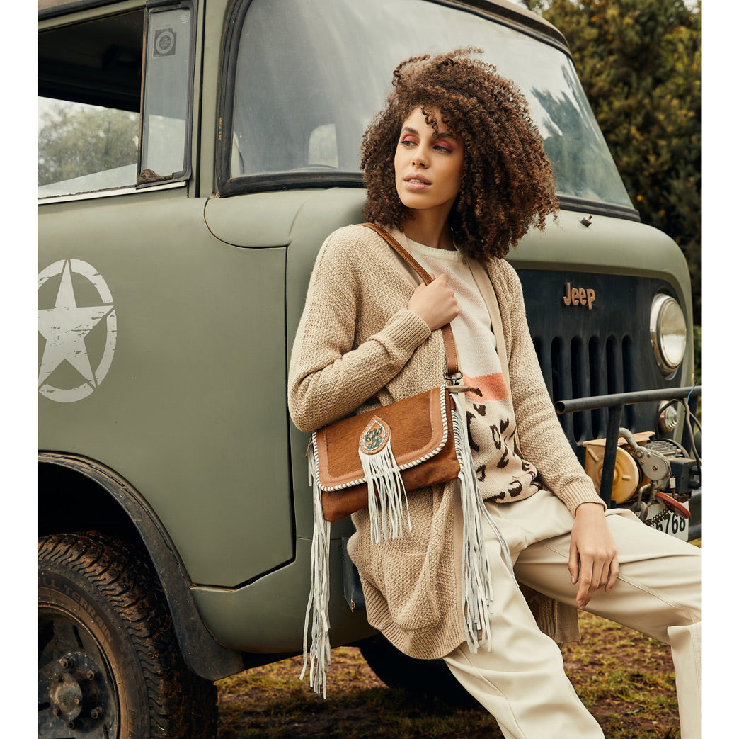 Silver Unicorn Leather & Hairon Bag - MyraUSA