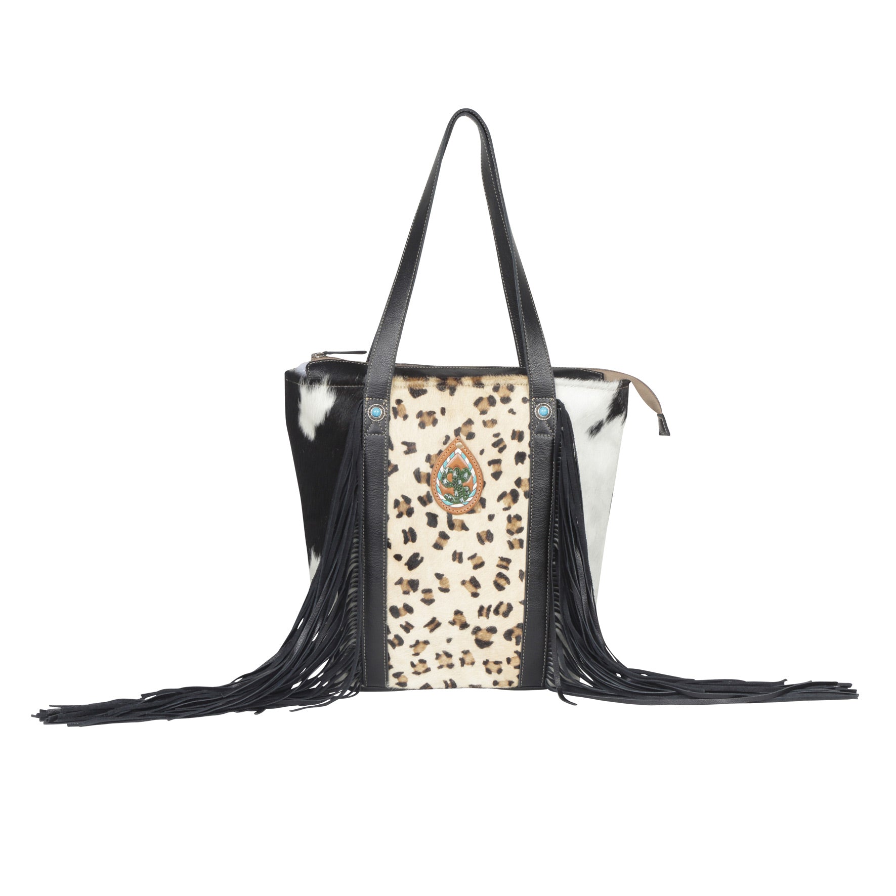 Vanilla Crème Leather & Hairon Bag - MyraUSA