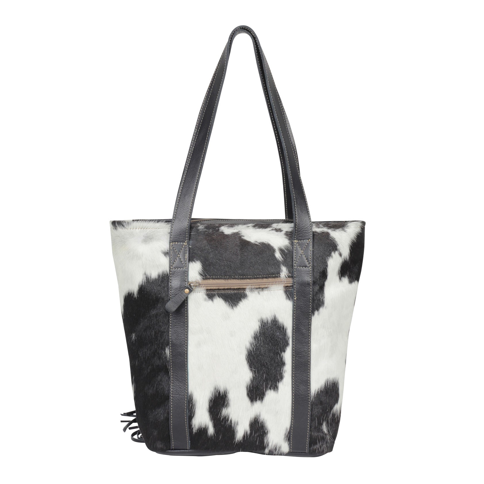 Vanilla Crème Leather & Hairon Bag - MyraUSA