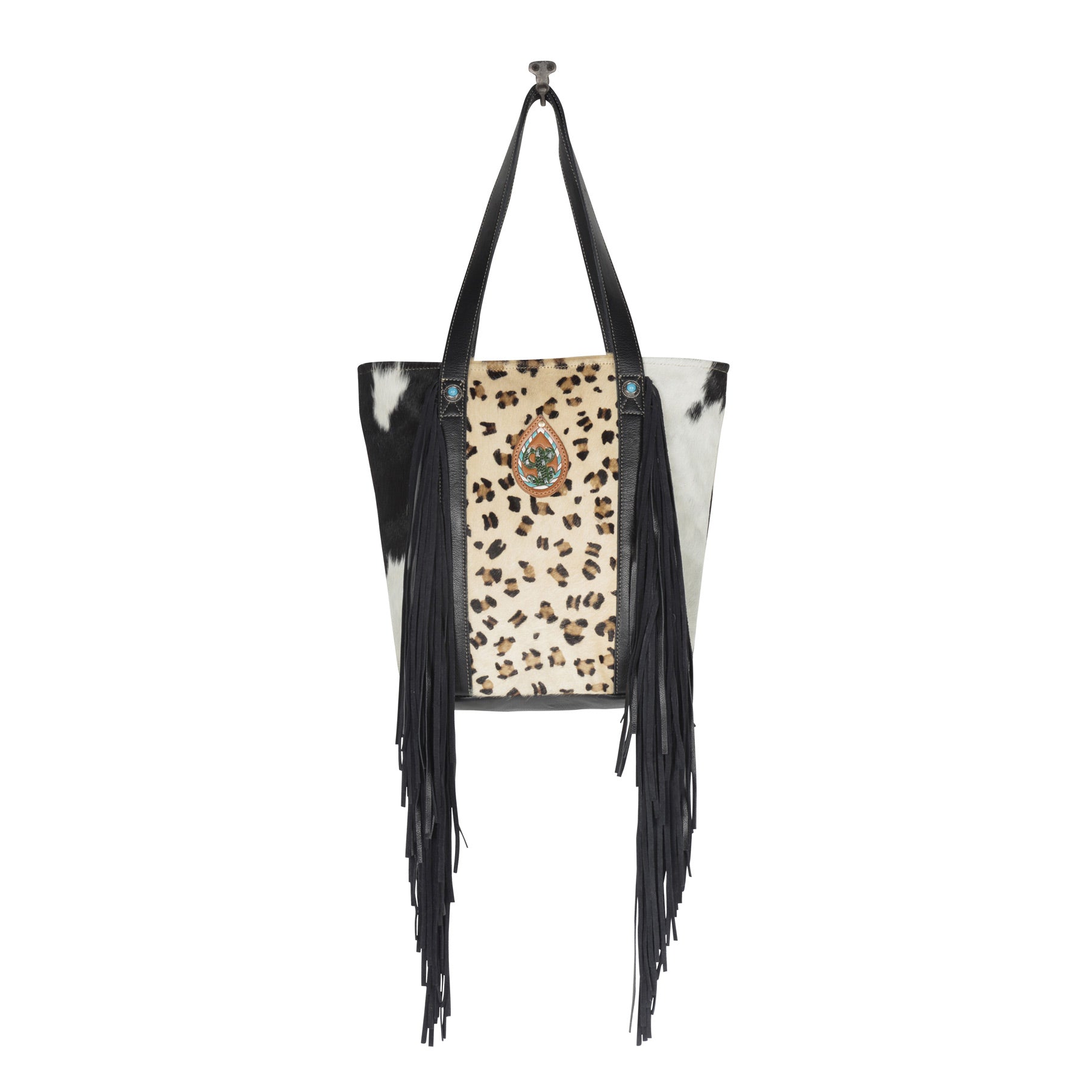 Vanilla Crème Leather & Hairon Bag - MyraUSA
