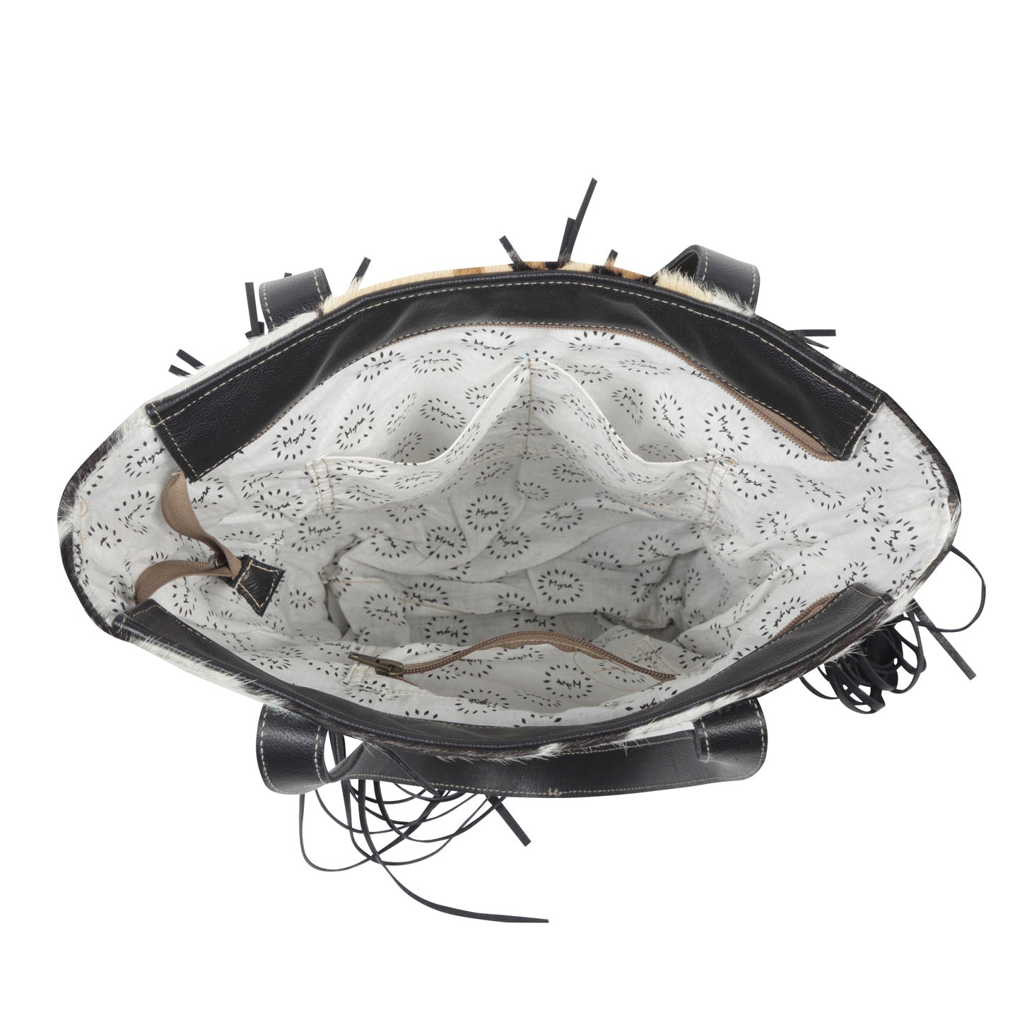 Vanilla Crème Leather & Hairon Bag - MyraUSA