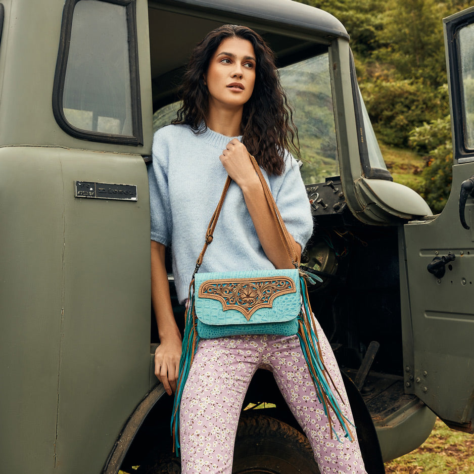 Heartsy Hand-Tooled Bag - MyraUSA