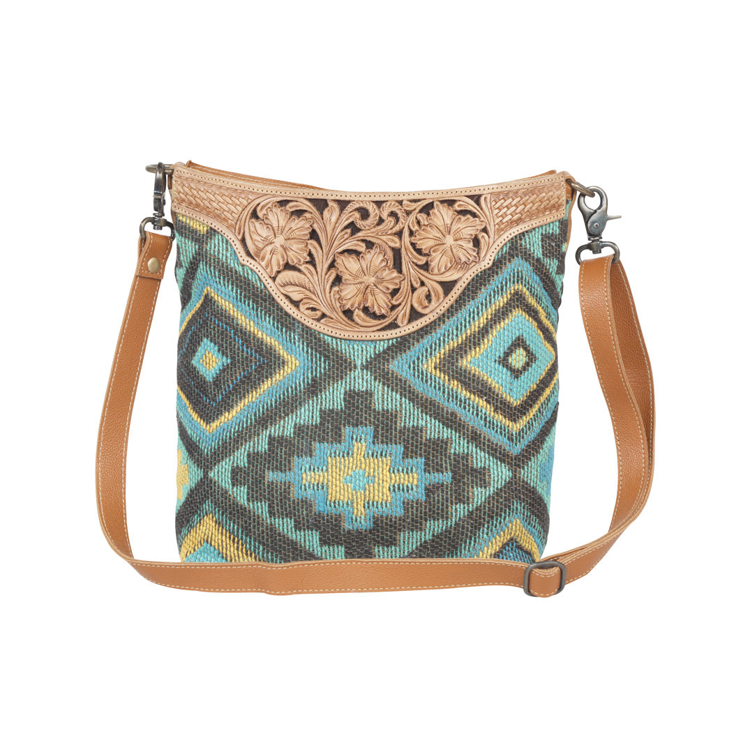 Blue Spring Hand-Tooled Bag - MyraUSA