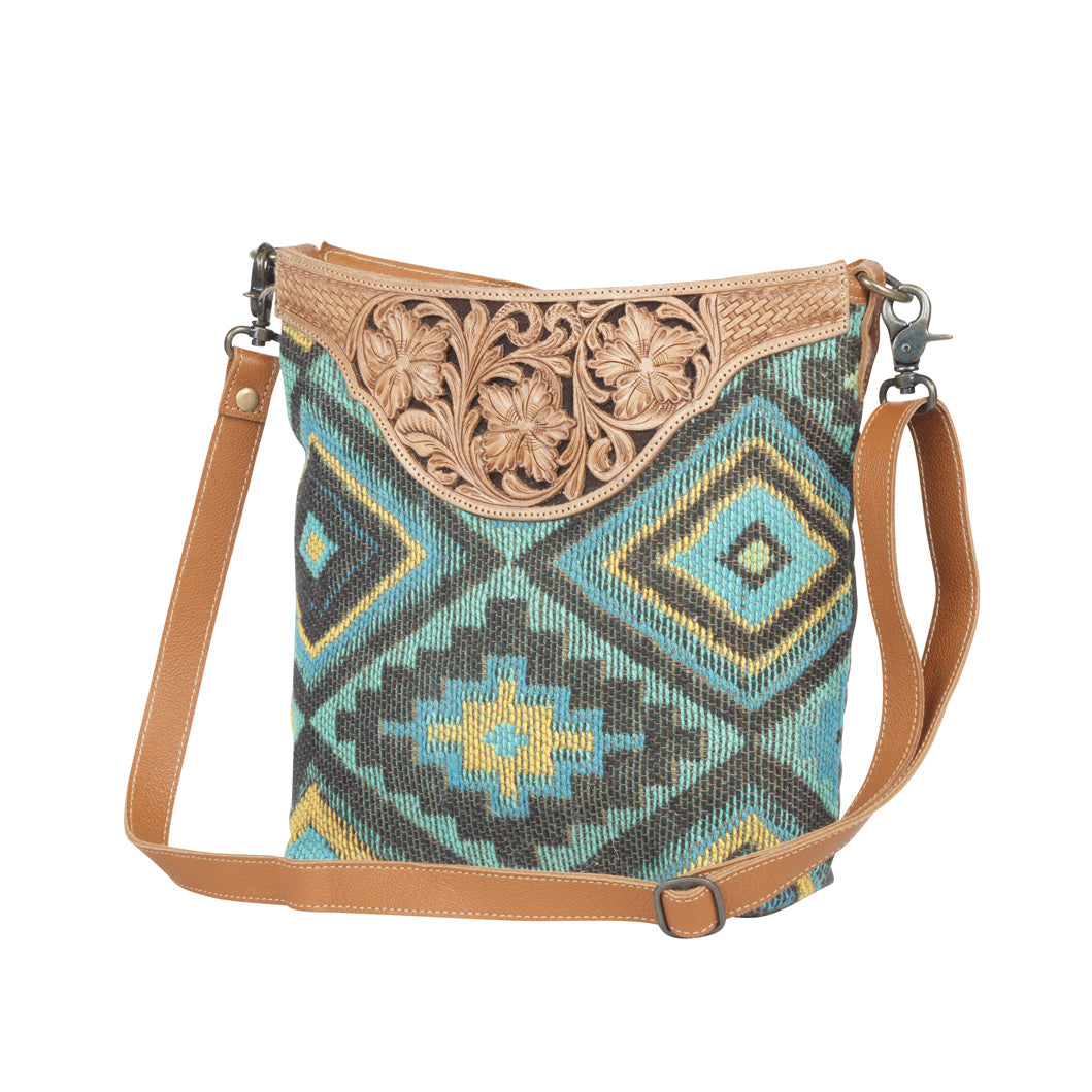Blue Spring Hand-Tooled Bag - MyraUSA