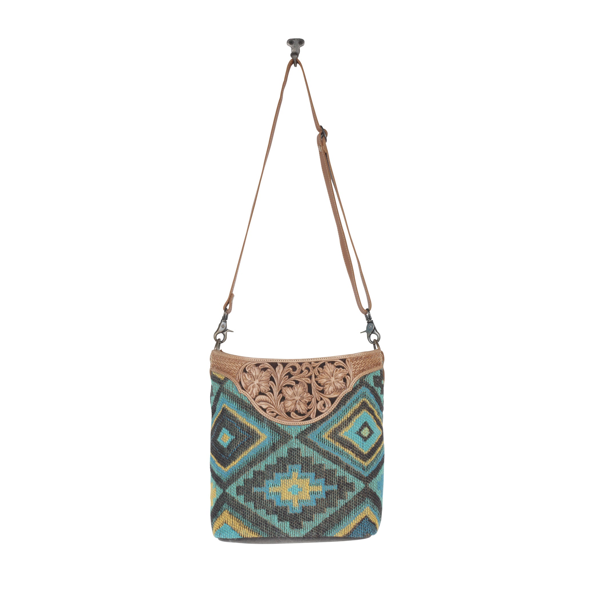 Blue Spring Hand-Tooled Bag - MyraUSA