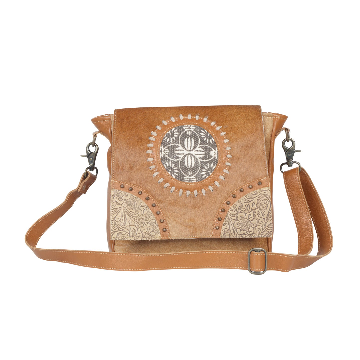 Vintage Hues Leather & Hairon Bag - MyraUSA