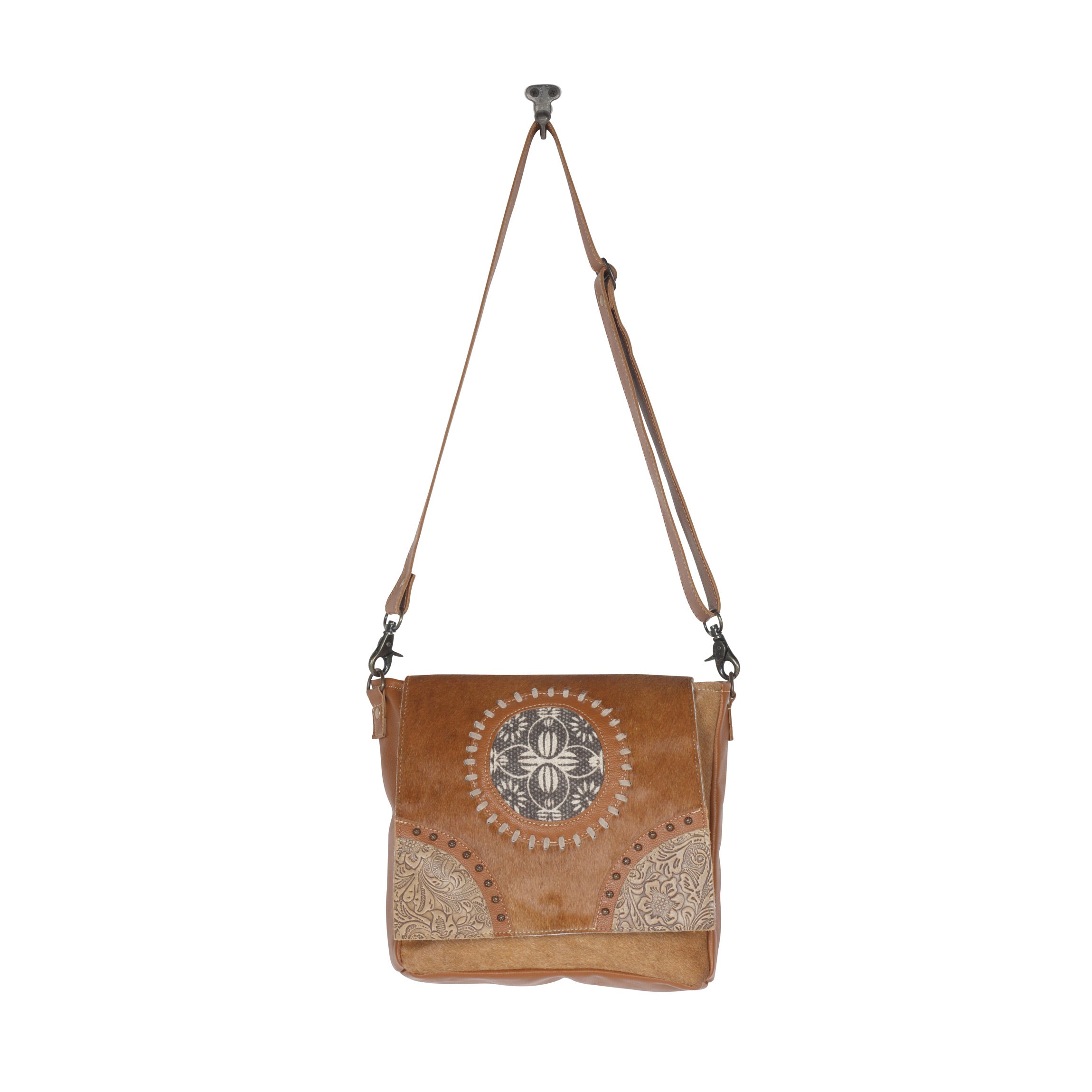 Vintage Hues Leather & Hairon Bag - MyraUSA