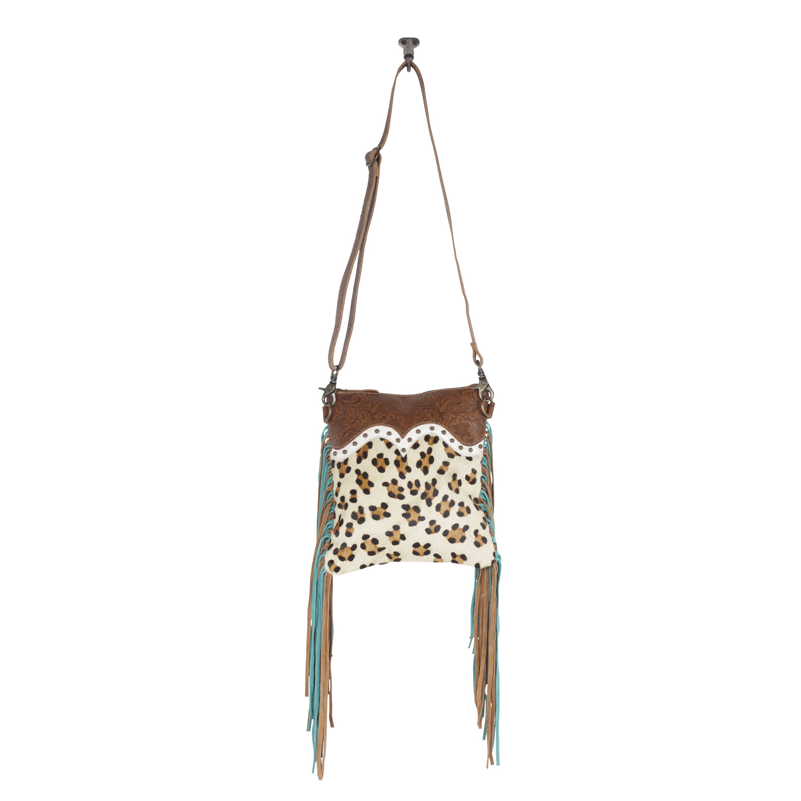 Earth prints Leather & Hairon Bag - MyraUSA