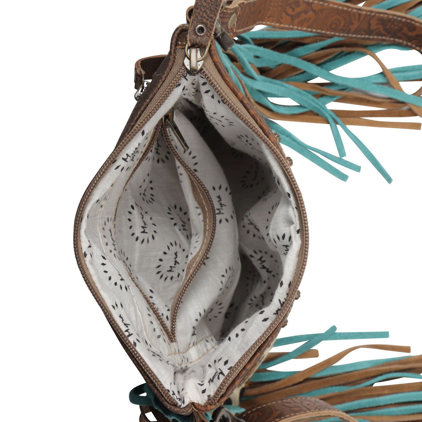 Earth prints Leather & Hairon Bag - MyraUSA