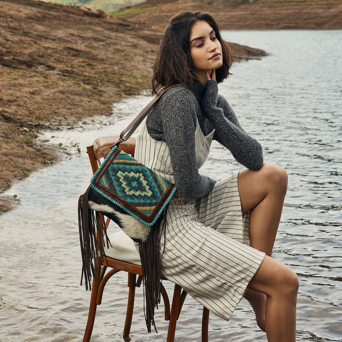Wild West Boho Leather & Hairon Bag - MyraUSA