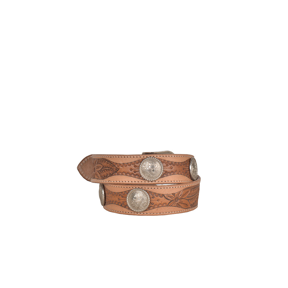 Birch Hand-Tooled Leather Women's Belt - MyraUSA