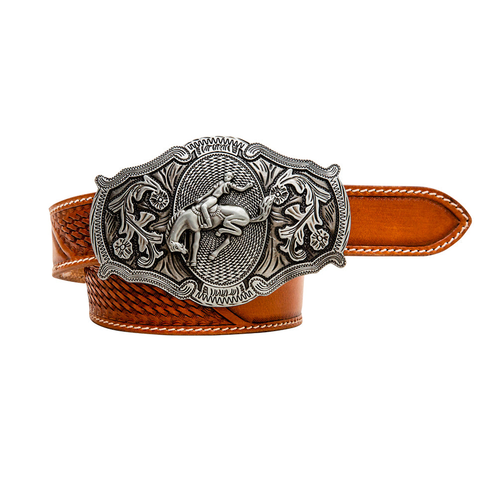 Coco-Bean Hand-Tooled Leather Women's Belt - MyraUSA
