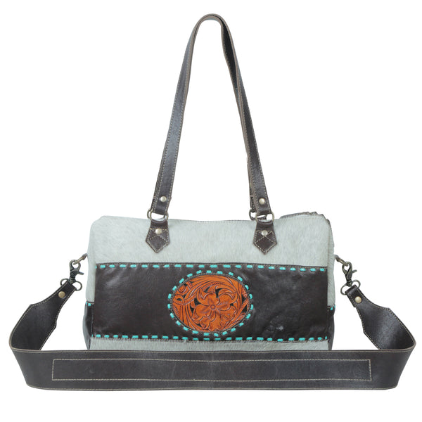 Turquoise edges Hand-Tooled Bag - MyraUSA