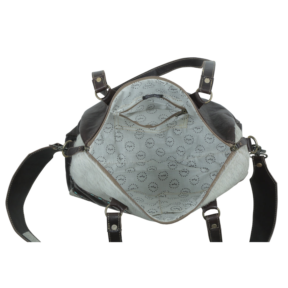 Turquoise edges Hand-Tooled Bag - MyraUSA