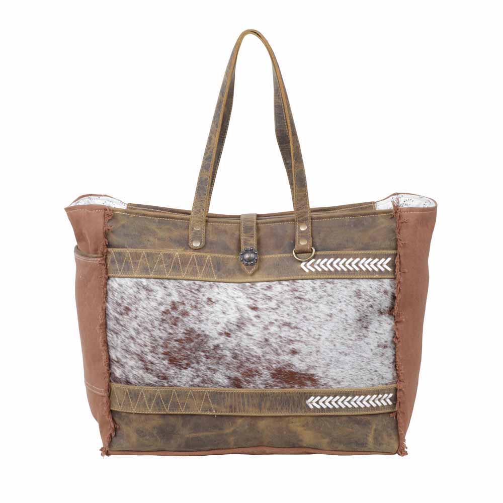 SALT N PEPPER CANVAS AND HAIRON BAG - MyraUSA