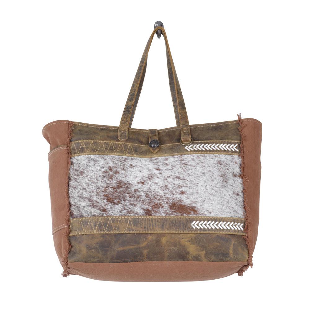 SALT N PEPPER CANVAS AND HAIRON BAG - MyraUSA