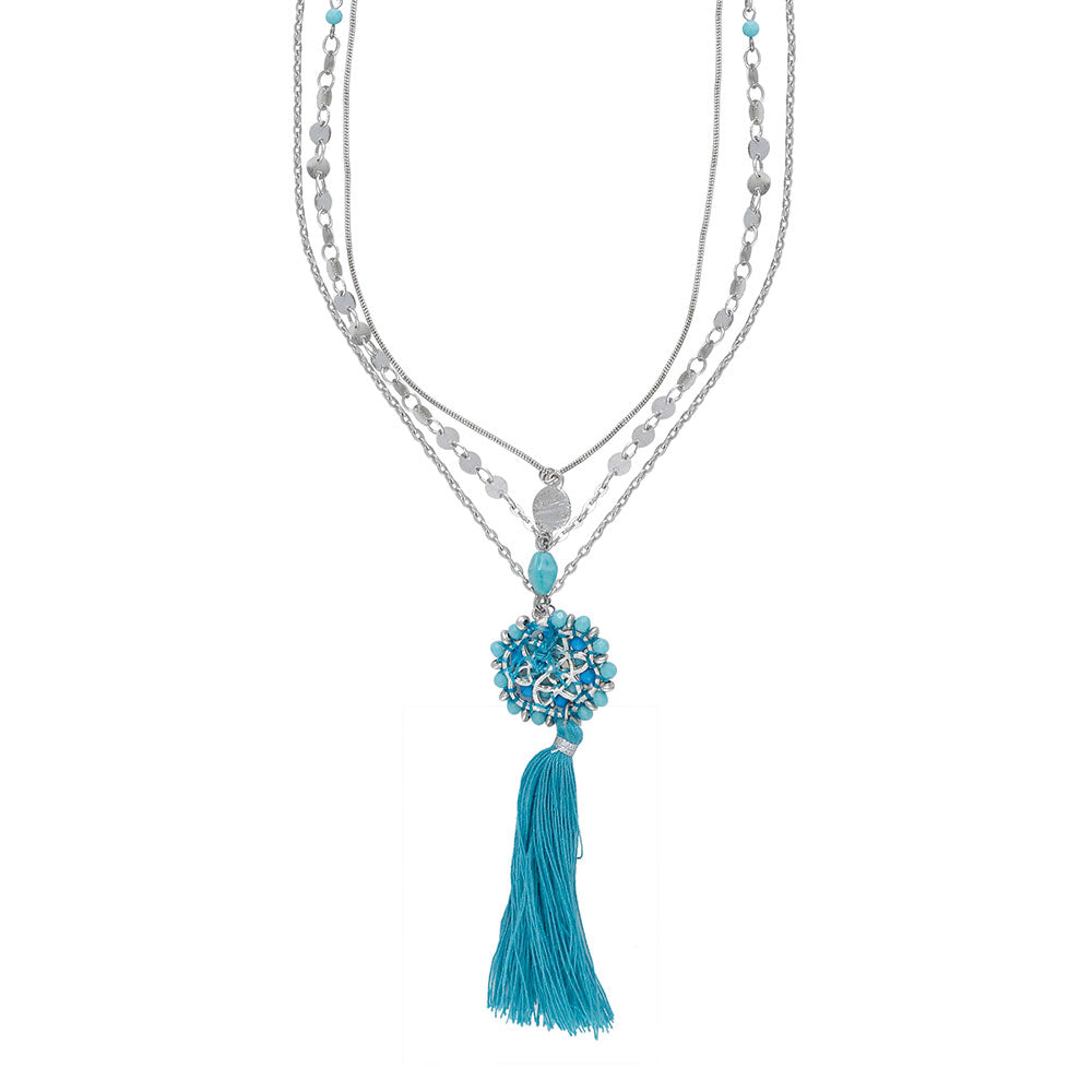 Blue Tassle Necklace - MyraUSA