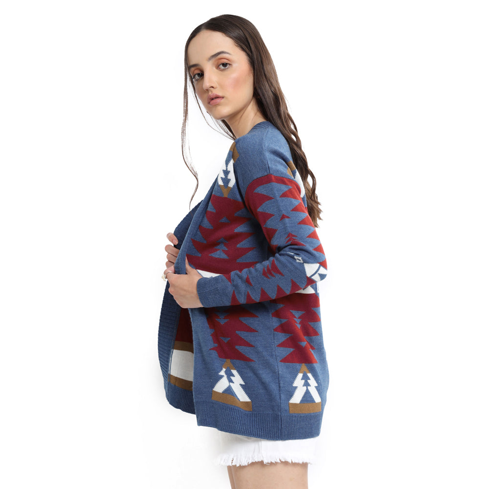 Red Vine Cardigan Sweater - MyraUSA
