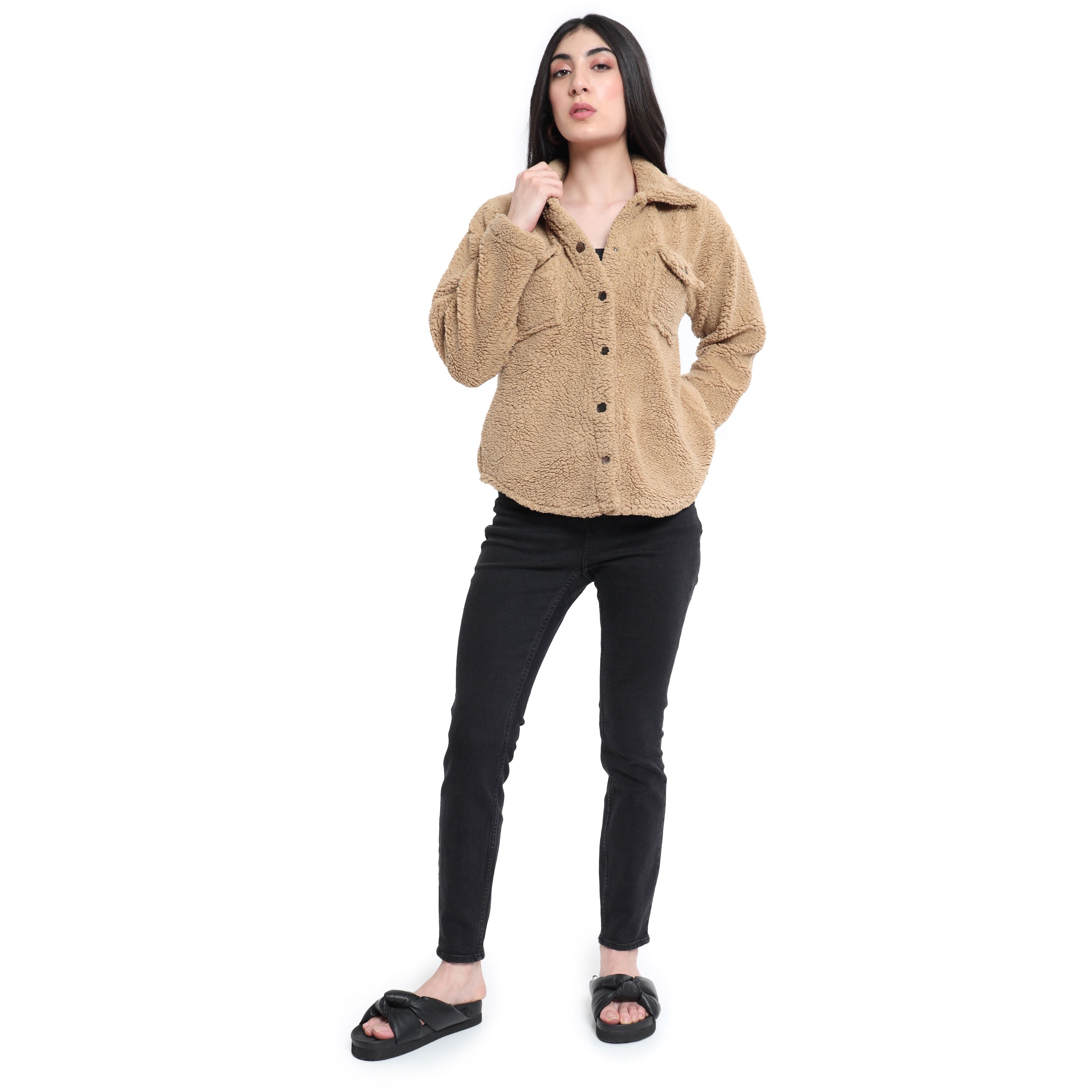 Furried-In Shacket Sweater - MyraUSA