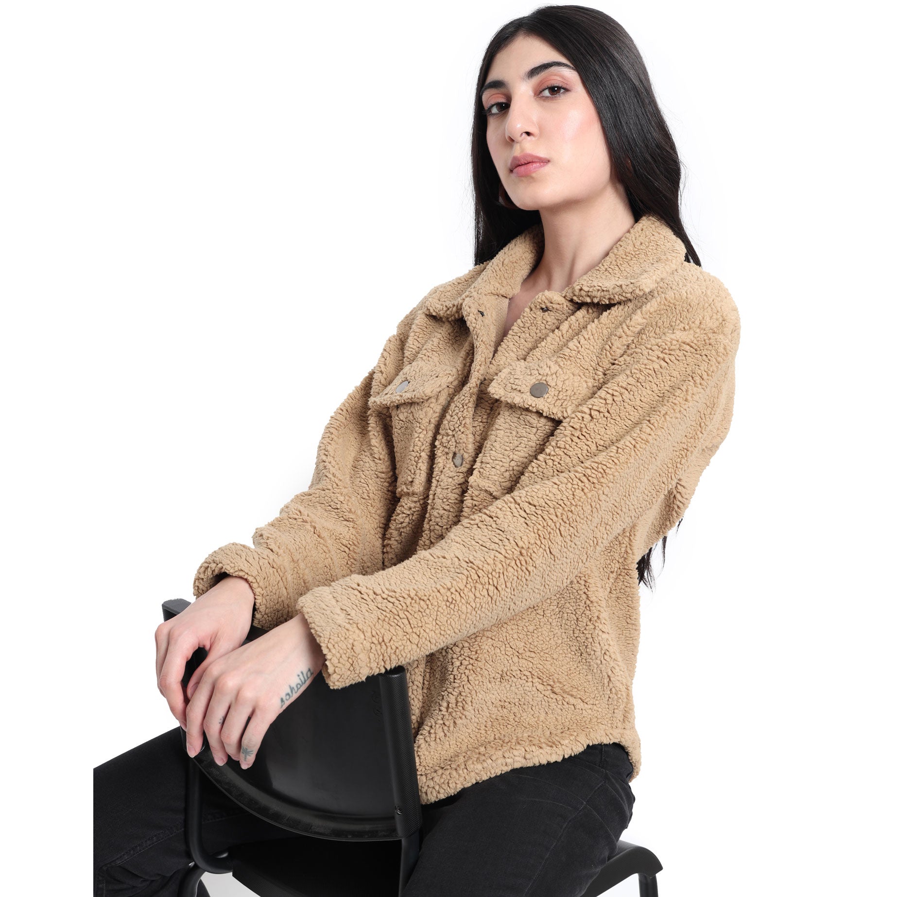 Furried-In Shacket Sweater - MyraUSA