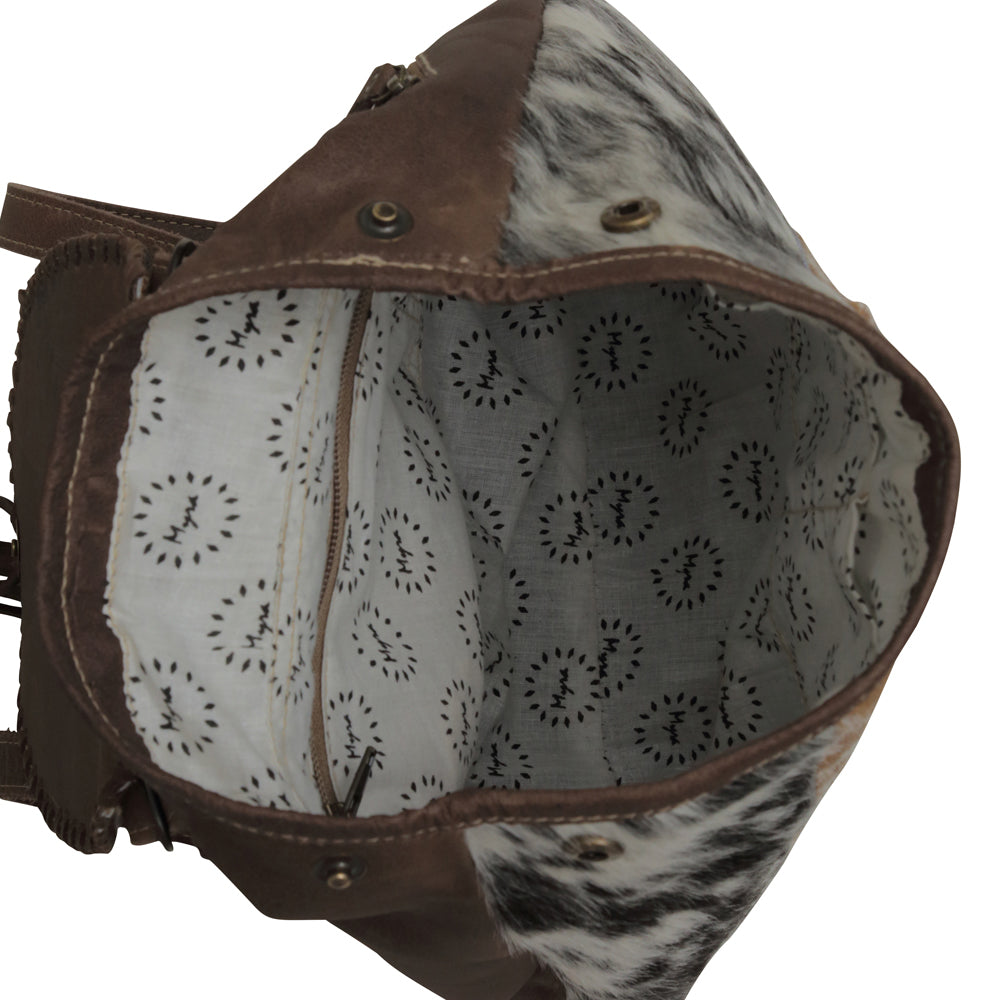 Dove Felt Leather & Hairon Bag - Myra USA