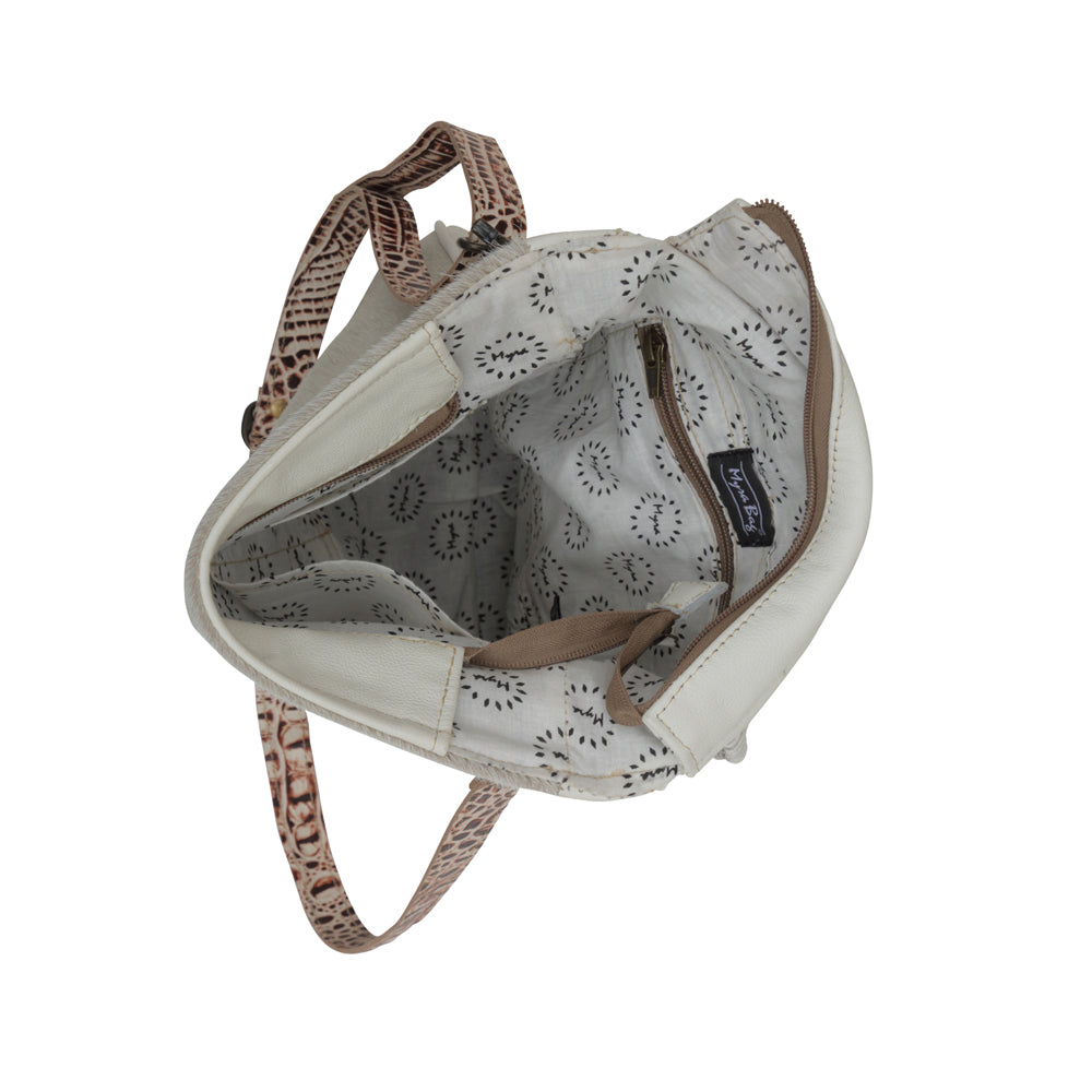 SMOKEY AZTECA LEATHER & HAIRON BAG - MyraUSA