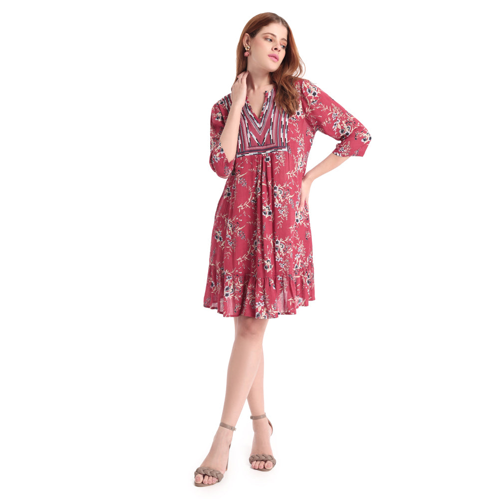 Floral Border Print DRESS & ROMPER - MyraUSA