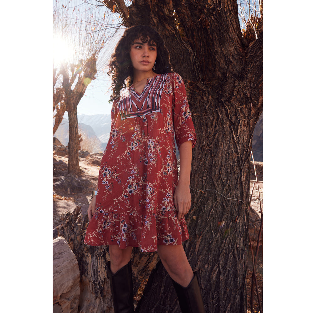 Floral Border Print DRESS & ROMPER - MyraUSA