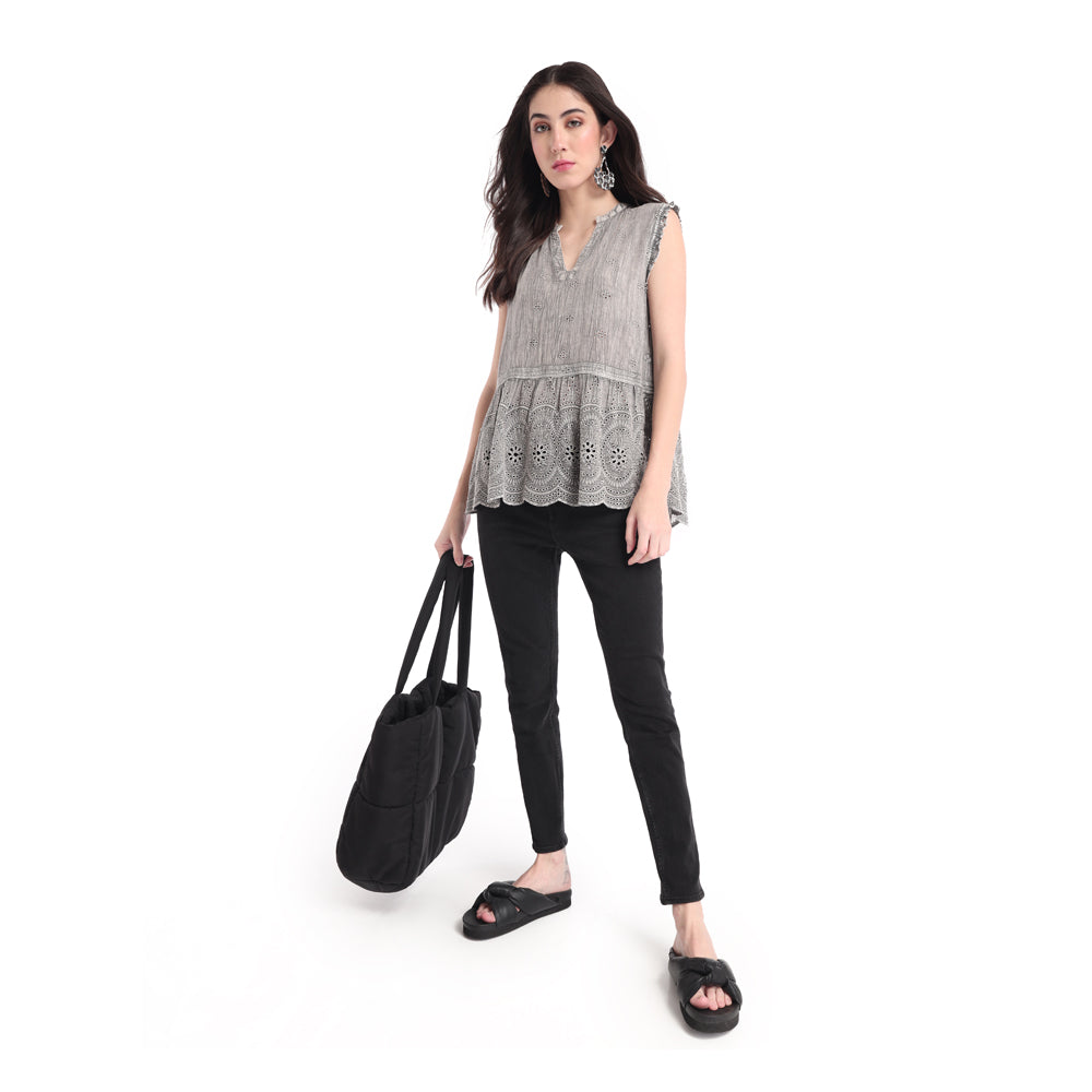 Lace up front TOP & SHIRTS SMALL - MyraUSA