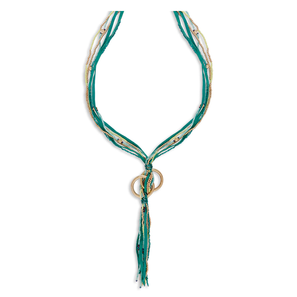 GREEN STRINGS NECKLACE - MyraUSA