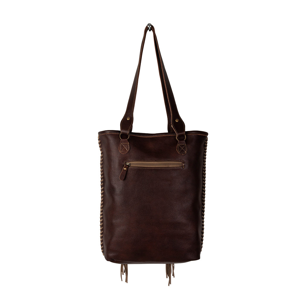 Cheyenne Plains Tooled Leather & Hairon Bag - Myra USA
