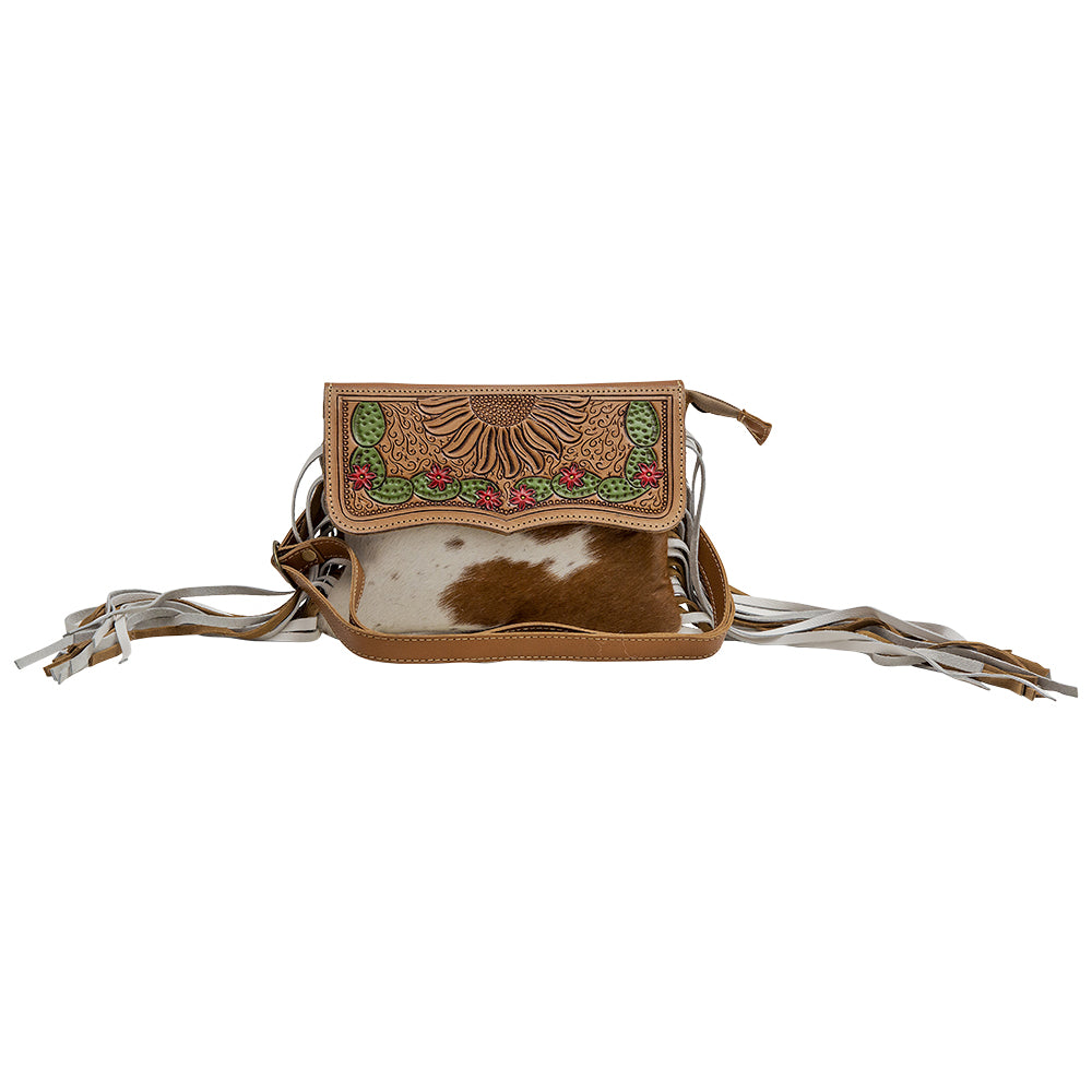 Glossy Moss Hand-Tooled Bag - MyraUSA