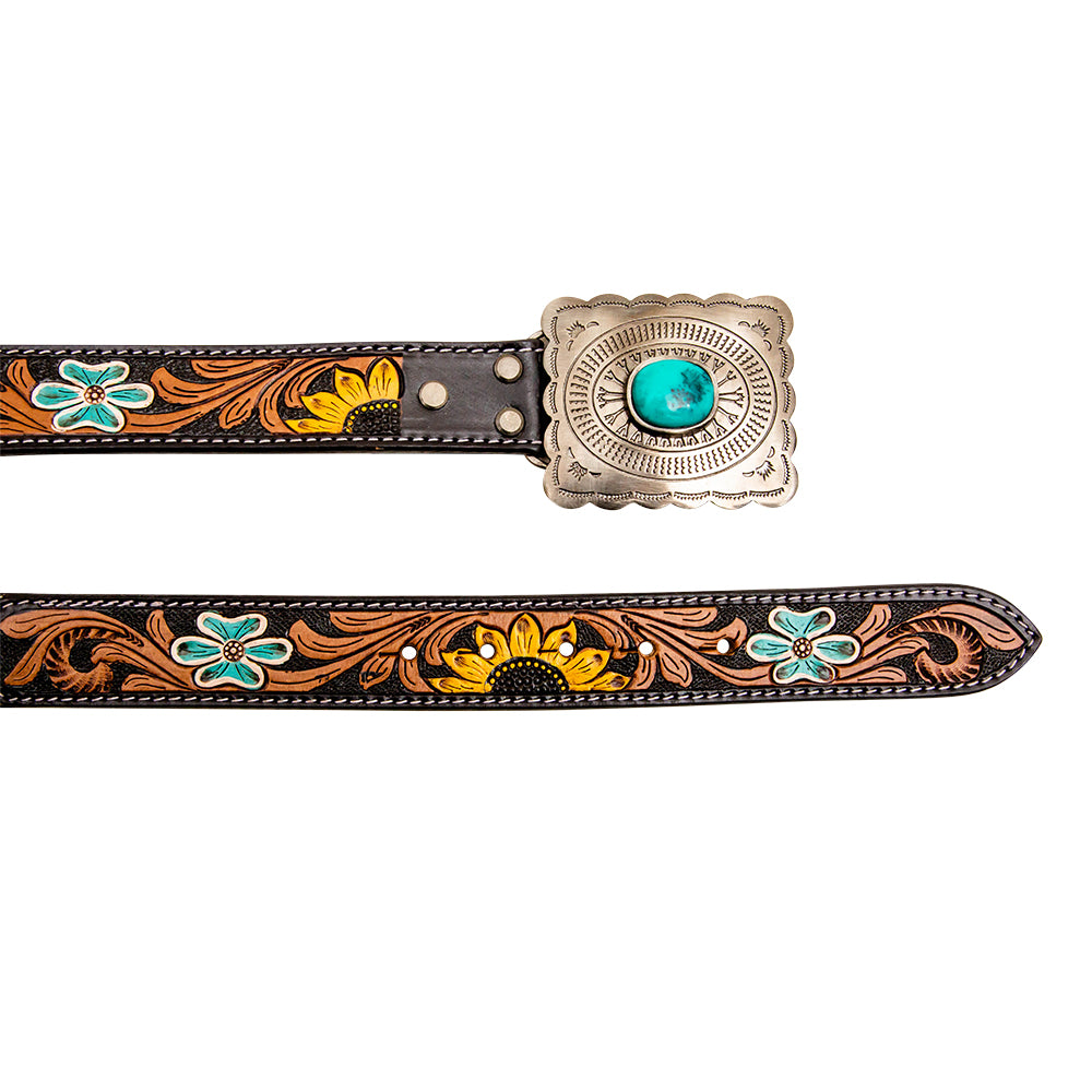 Klepto Hand-Tooled Concho Women's Belt - MyraUSA