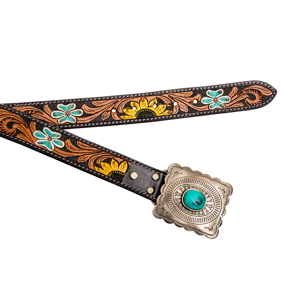 Klepto Hand-Tooled Concho Women's Belt - MyraUSA