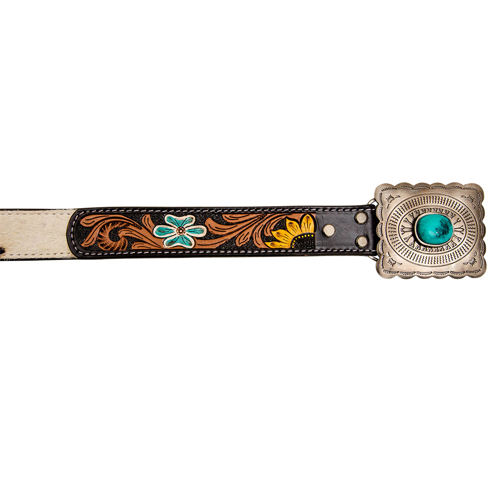 Klepto Hand-Tooled Concho Women's Belt - MyraUSA