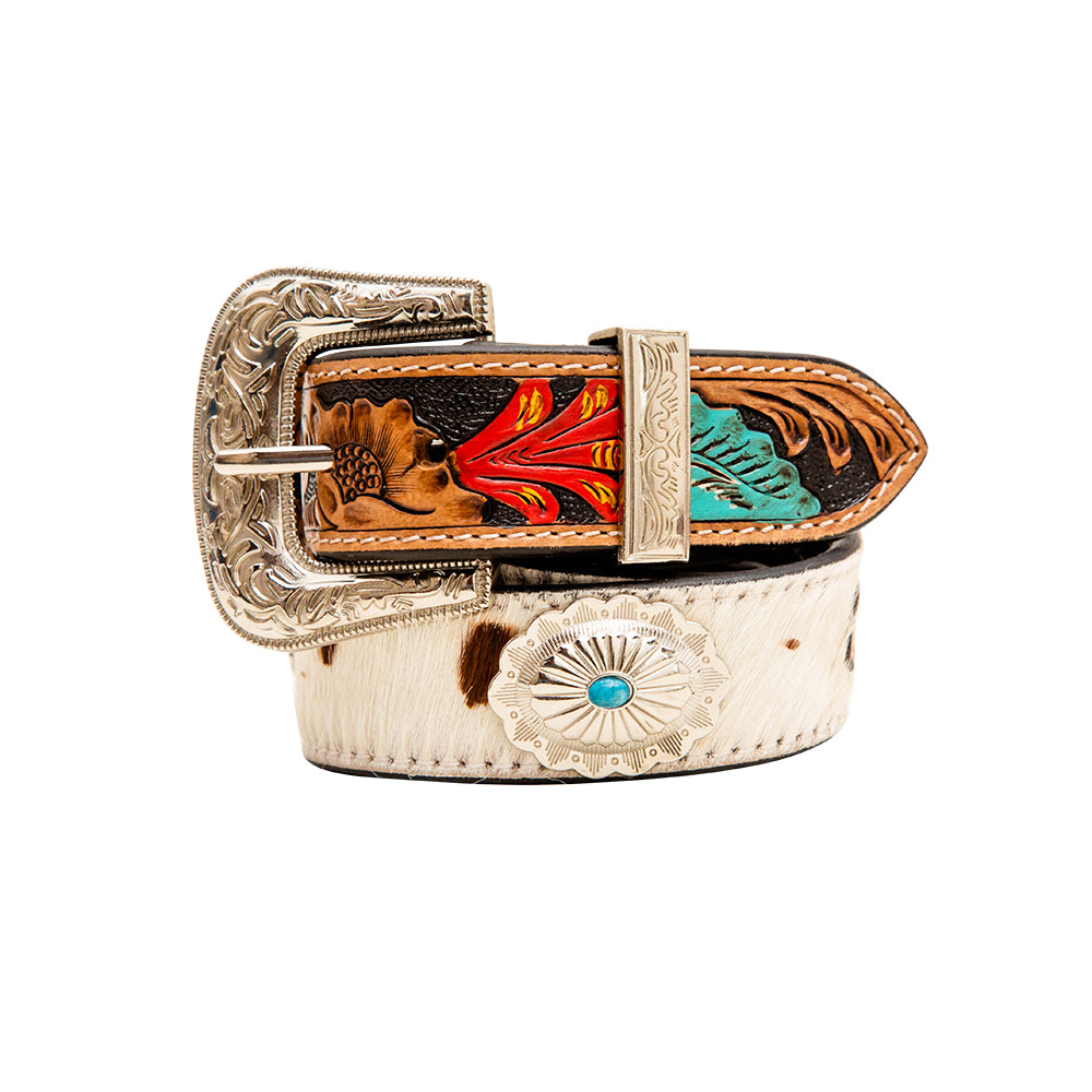 Cummerband Hand-Tooled Concho Women's Belt - MyraUSA