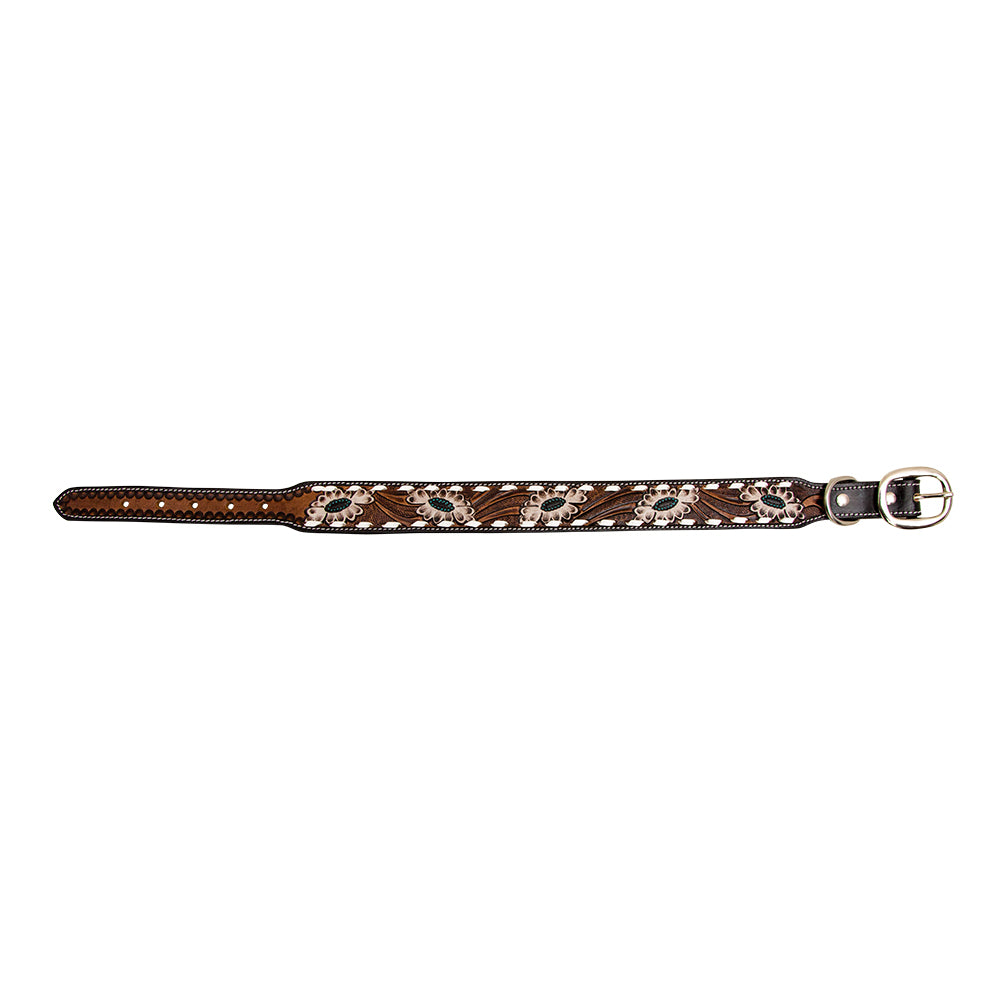 Hotshots Hand-Tooled Leather Dog Collar - MyraUSA