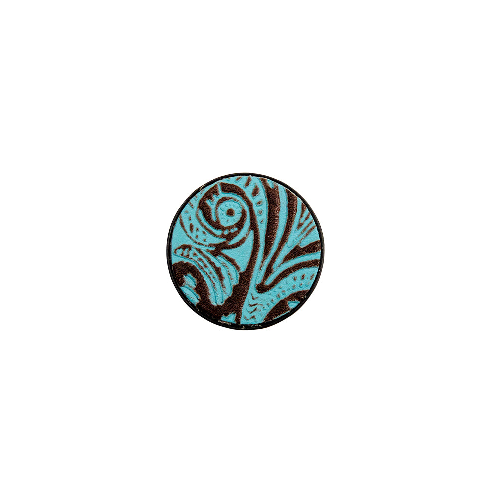 Atrium Turquoise Leather Phone Socket - MyraUSA
