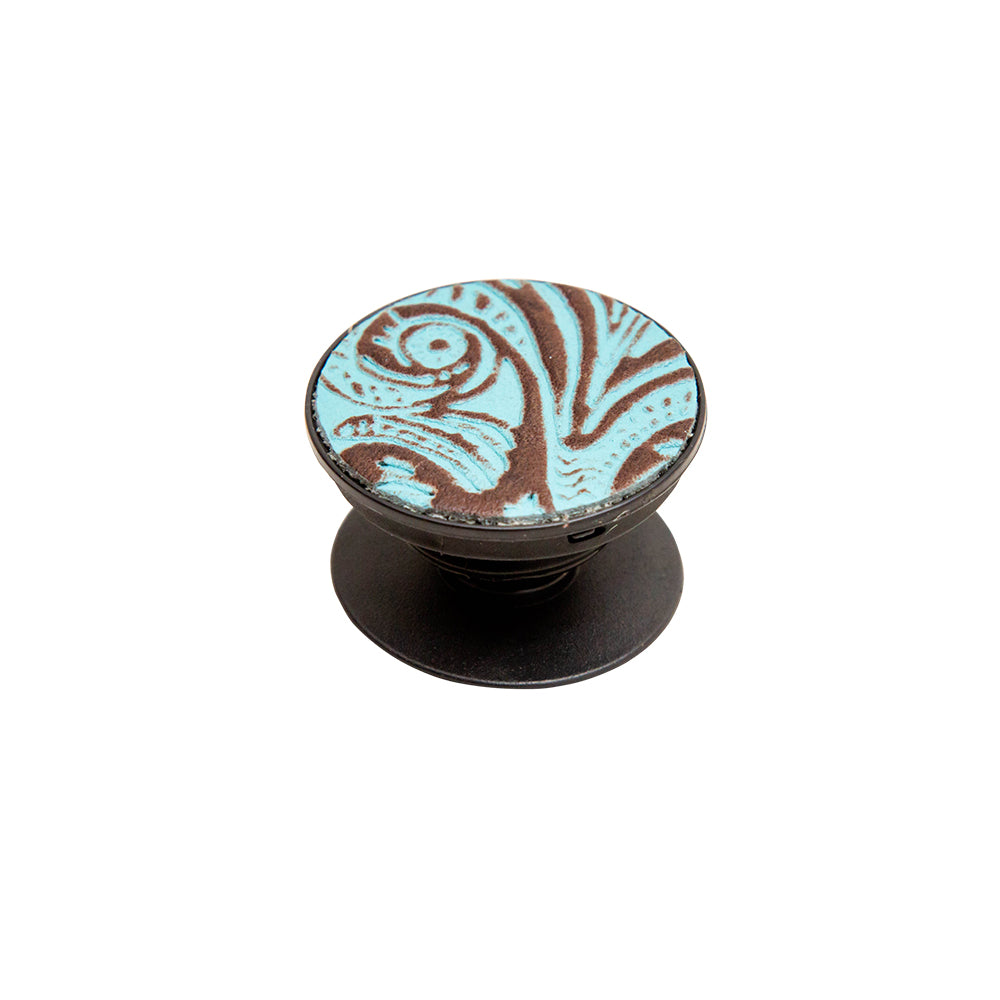 Atrium Turquoise Leather Phone Socket - MyraUSA
