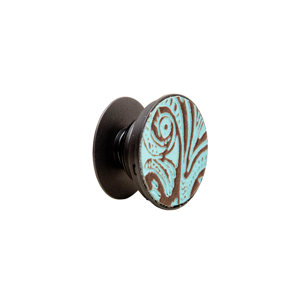 Atrium Turquoise Leather Phone Socket - MyraUSA
