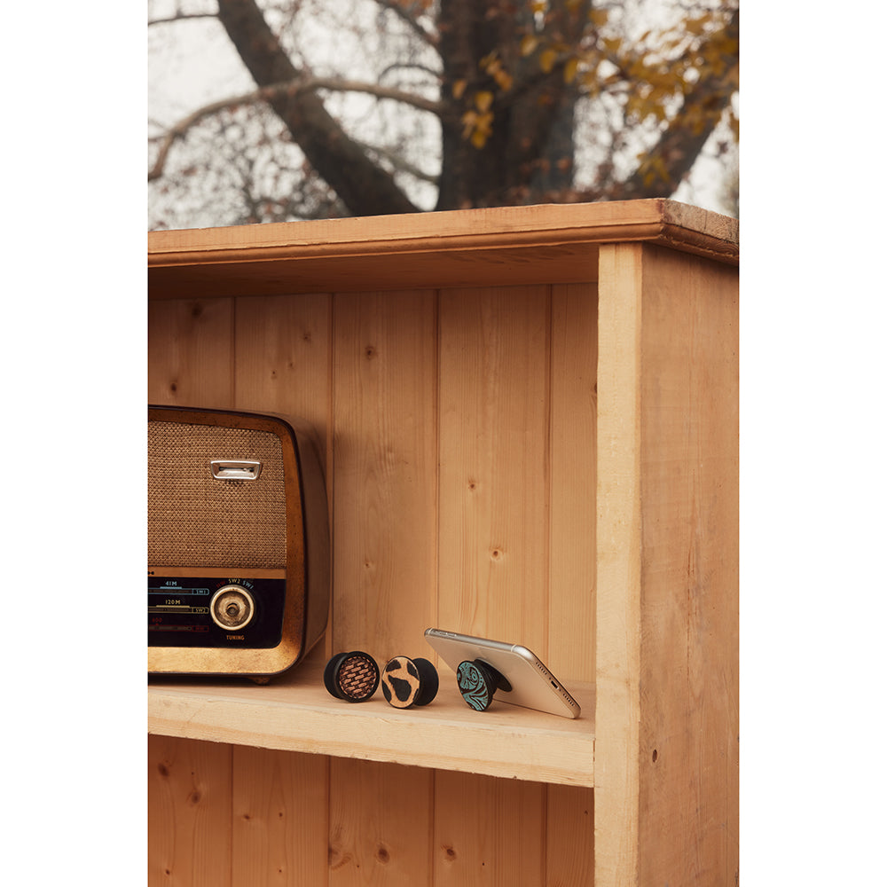 Atrium Turquoise Leather Phone Socket - MyraUSA