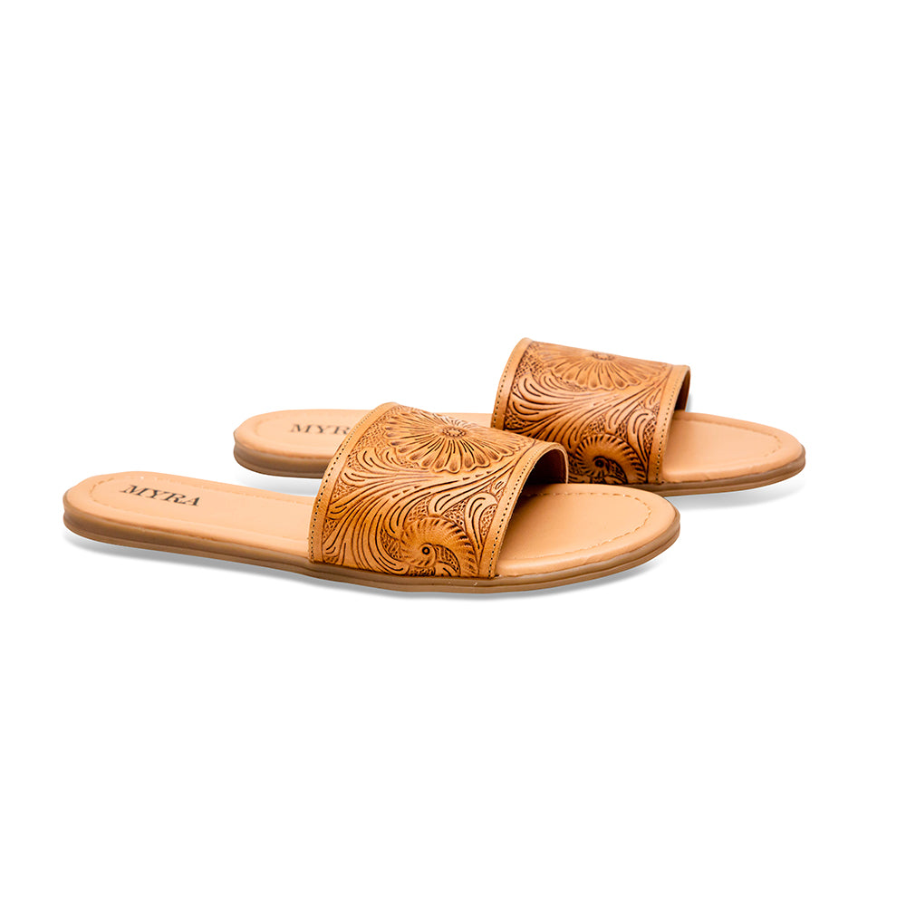 Wappal Western Hand-Tooled Sandals - MyraUSA