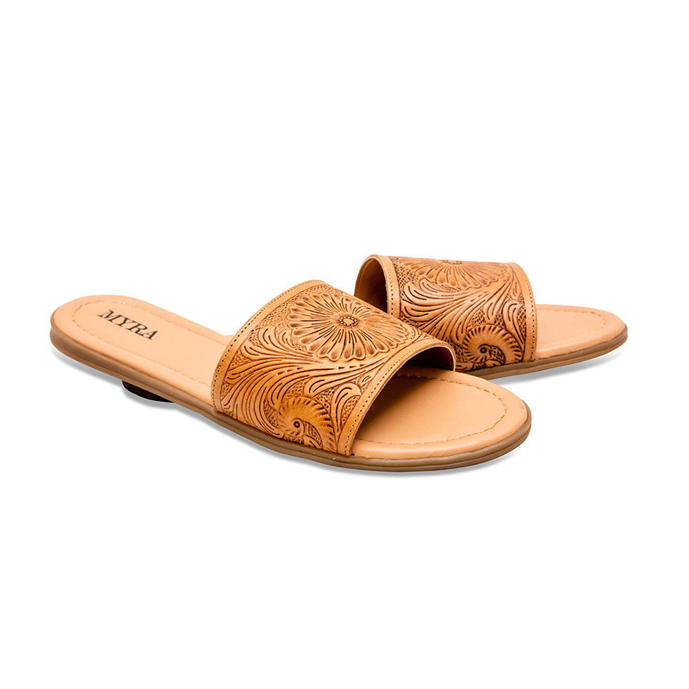 Wappal Western Hand-Tooled Sandals - MyraUSA