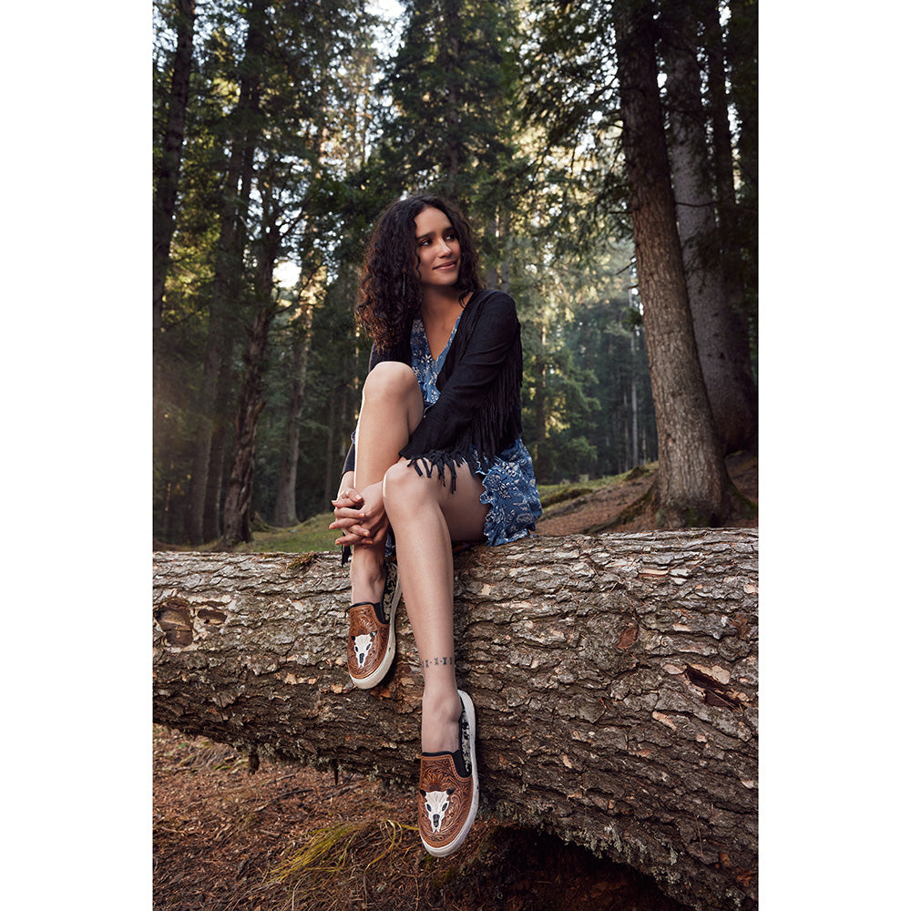 Reflexo Western Hand-Tooled Sneakers - MyraUSA