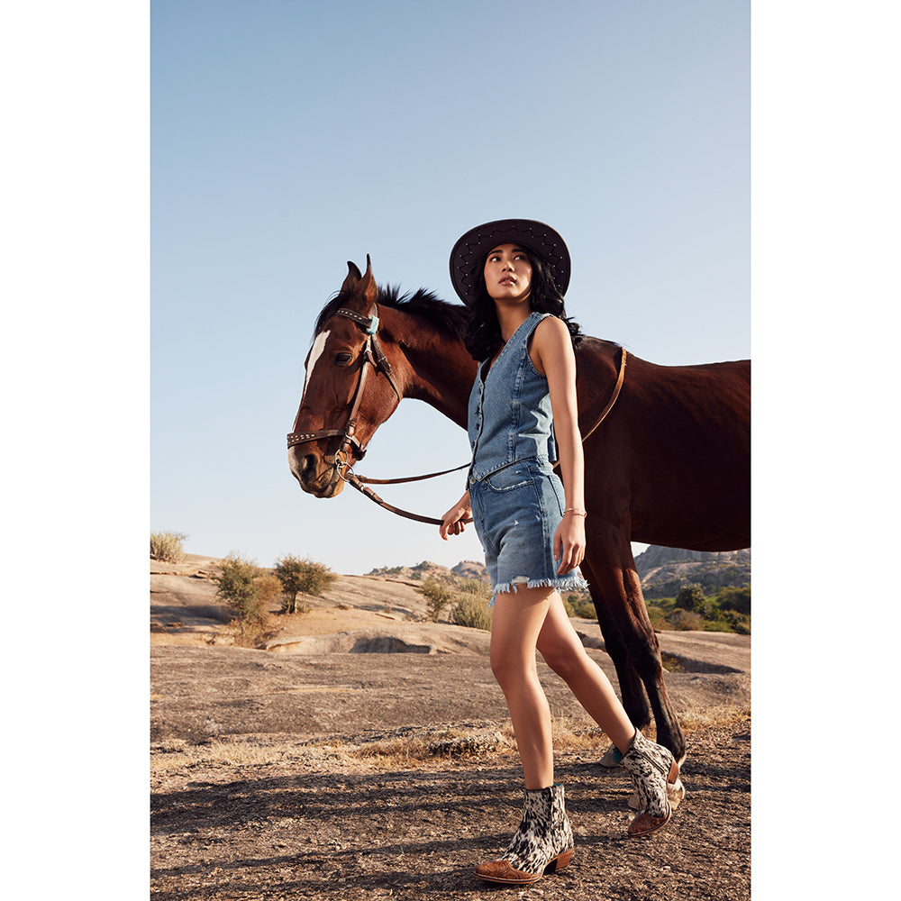 West Street Western Hand-Tooled Booties - MyraUSA