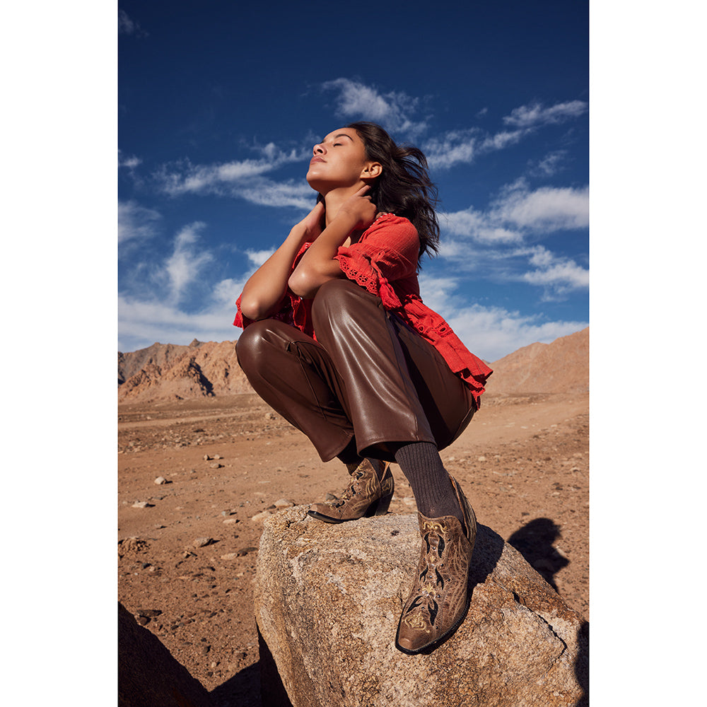 Tentor Western Leather Booties - MyraUSA