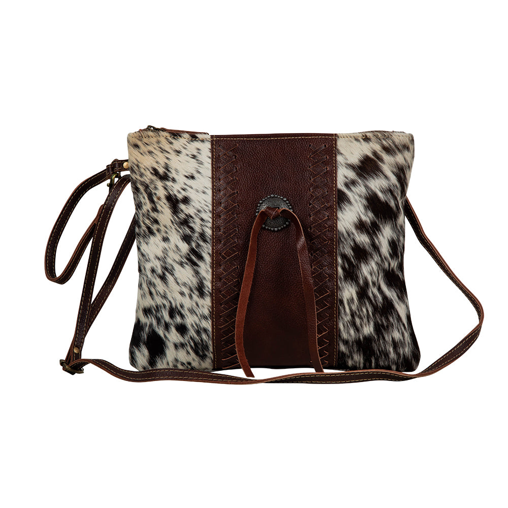 Rosalinda Cross Stitched Leather & Hairon Bag - Myra USA